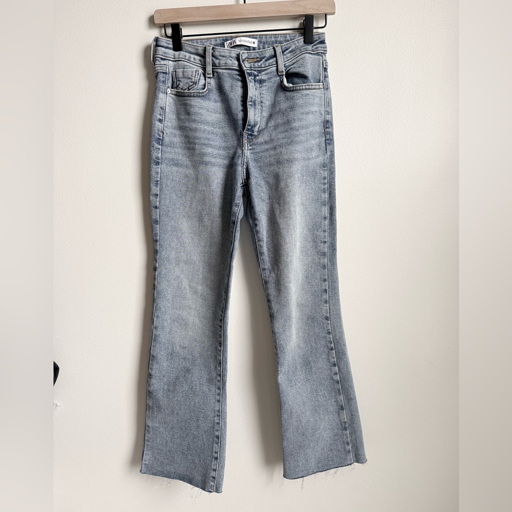 Zara Light Gray Flare Jeans